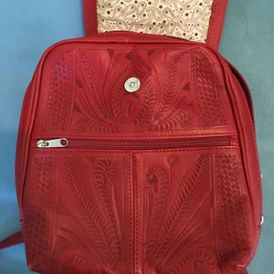 Made in Paraguay Gorgeous Red Leather Backpack